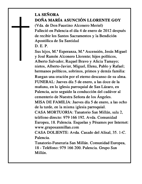Doña María Asunción Llorente Goy