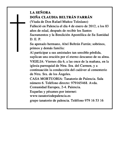 Doña Claudia Beltrán Farrán