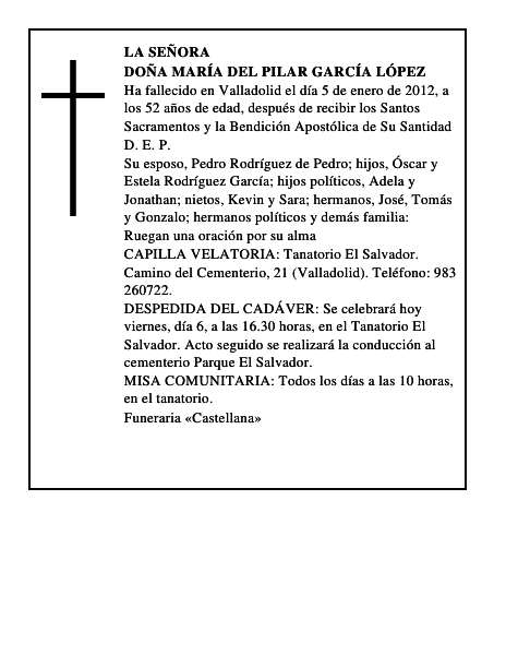 Doña María del Pilar García López