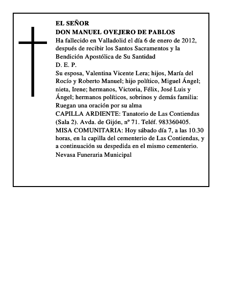 Don Manuel Ovejero de Pablos