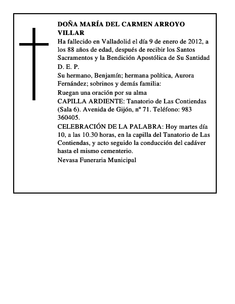 Doña María del Carmen Arroyo Villar