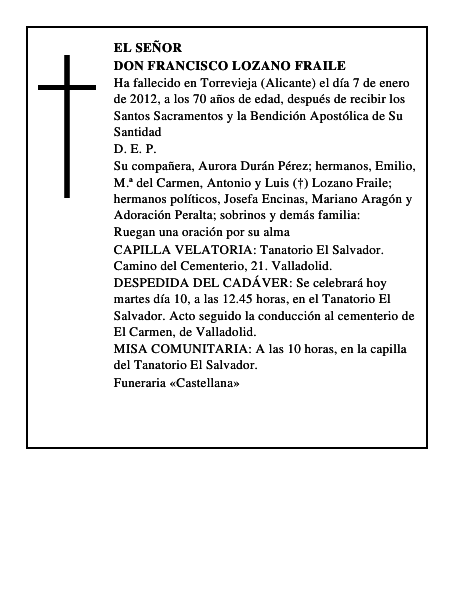 Don Francisco Lozano Fraile