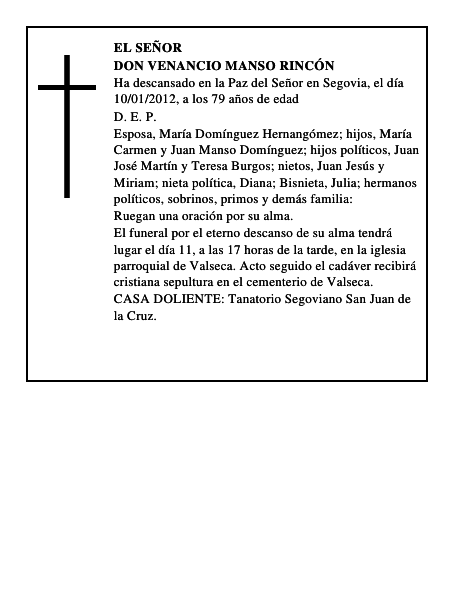 Don Venancio Manso Rincón
