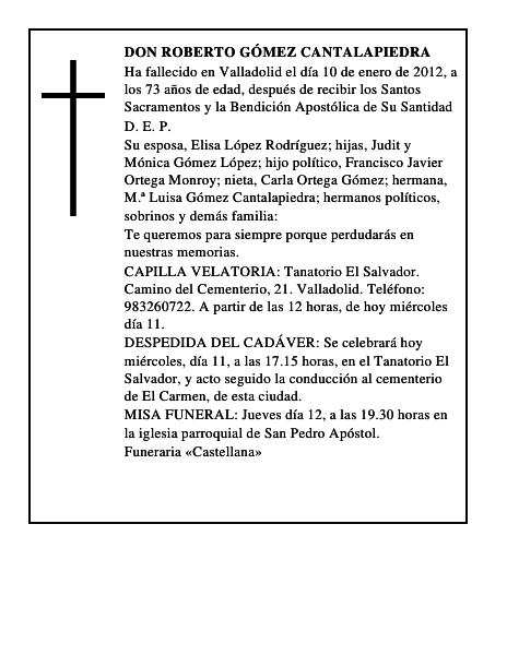 Don Roberto Gómez Cantalapiedra