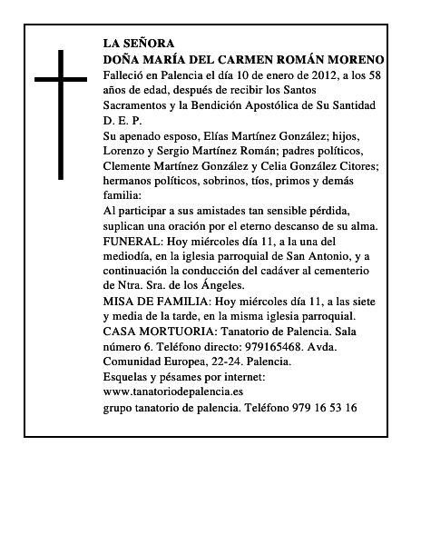 Doña María del Carmen Román Moreno