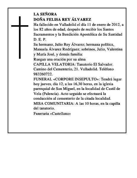Doña Felisa Rey Álvarez