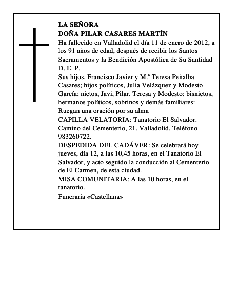 Doña Pilar Casares Martín