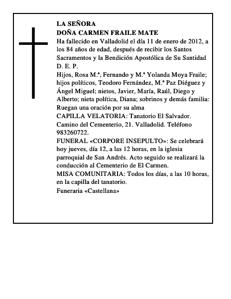 Doña Carmen Fraile Mate
