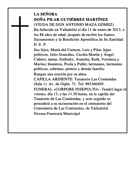Doña Pilar Gutiérrez Martínez