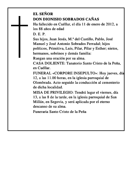Don Dionisio Sobrados Cañas
