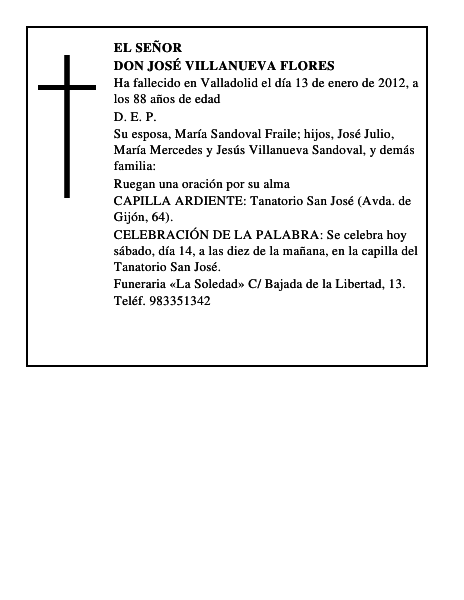 Don José Villanueva Flores