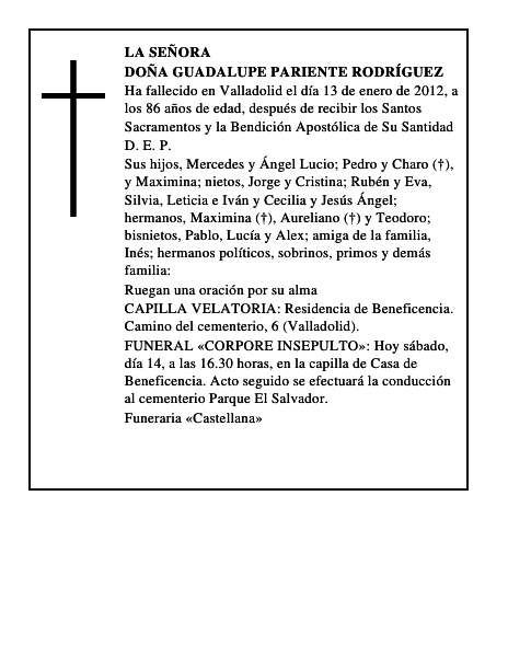 Doña Guadalupe Pariente Rodríguez
