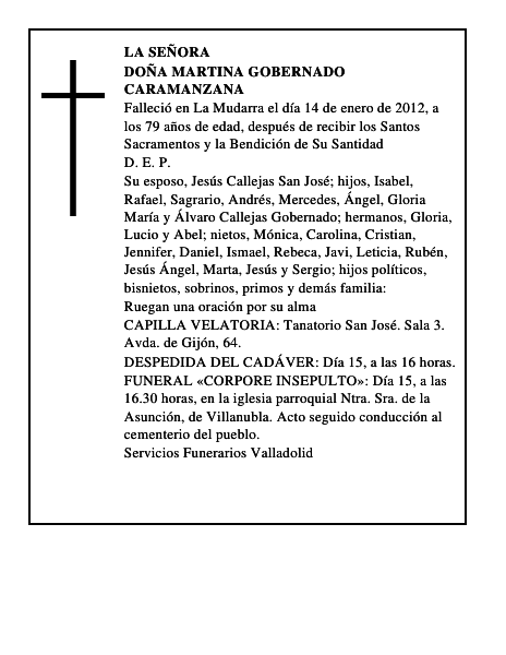 Doña Martina Gobernado Caramanzana