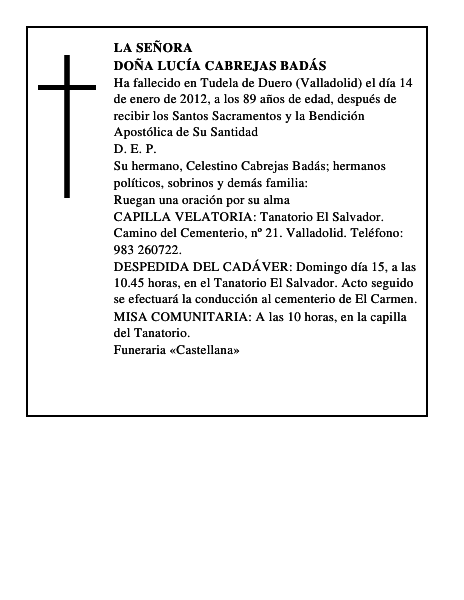 Doña Lucía Cabrejas Badás