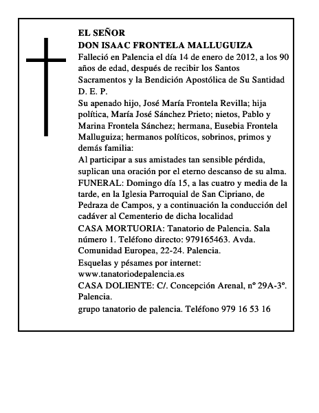 Don Isaac Frontela Malluguiza