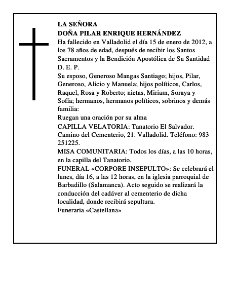 Doña Pilar Enrique Hernández