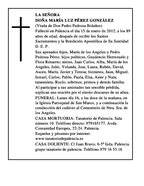 Doña María Luz Pérez González