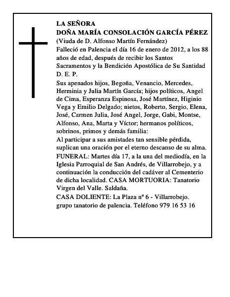 Doña María Consolación García Pérez