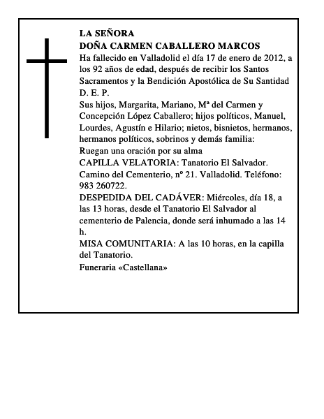 Doña Carmen Caballero Marcos