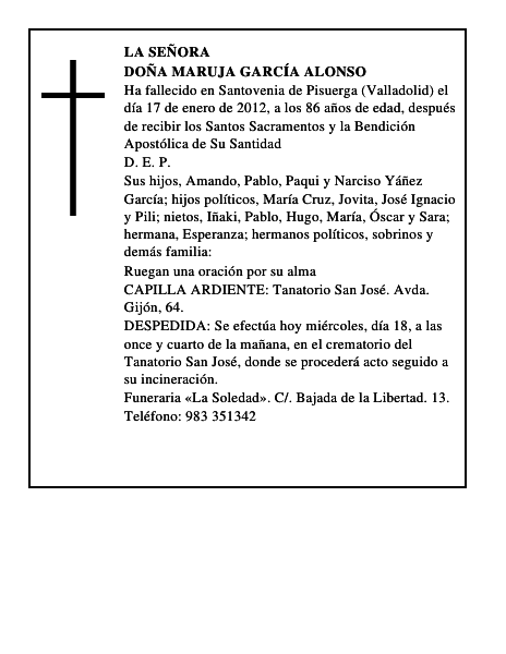 Doña Maruja García Alonso