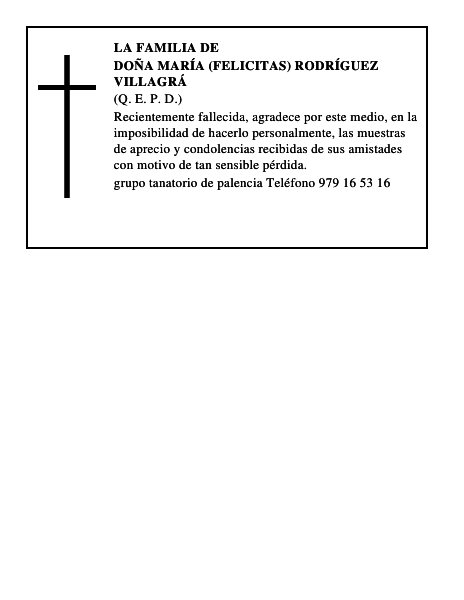 Doña María (Felicitas) Rodríguez Villagrá