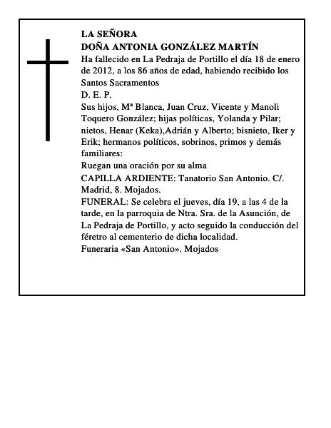 Doña Antonia González Martín