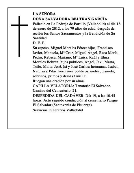 Doña Salvadora Beltrán García