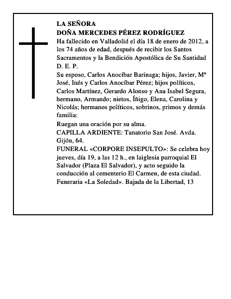 Doña Mercedes Pérez Rodríguez
