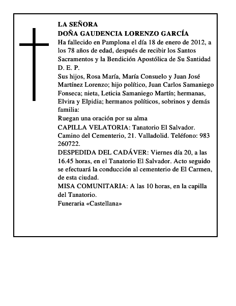 Doña Gaudencia Lorenzo García