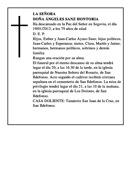 Doña Ángeles Sanz Hontoria