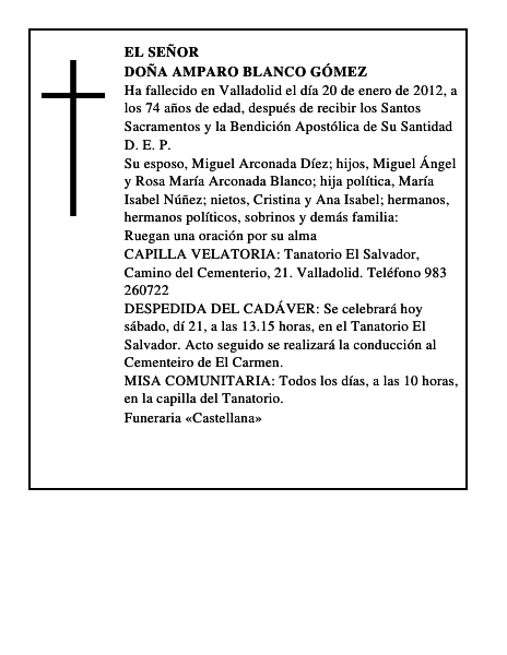 Doña Amparo Blanco Gómez