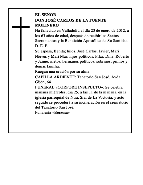 Don José Carlos de la Fuente Molinero