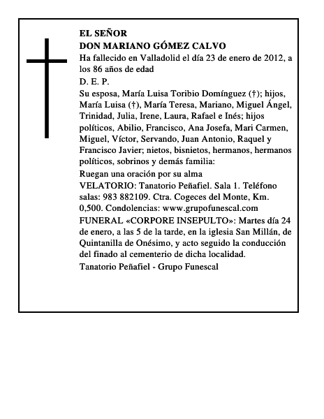 Don Mariano Gómez Calvo