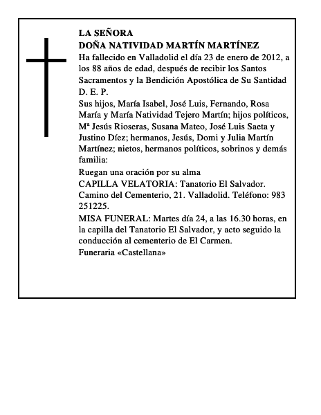 Doña Natividad Martín Martínez