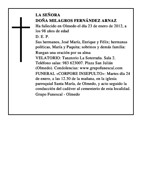 Doña Milagros Fernández Arnaz