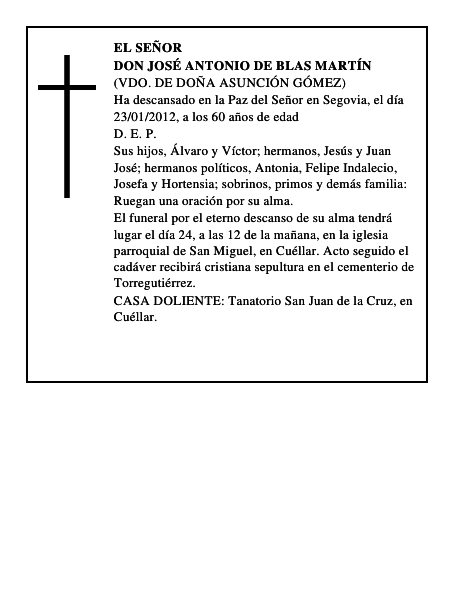 Don José Antonio de Blas Martín