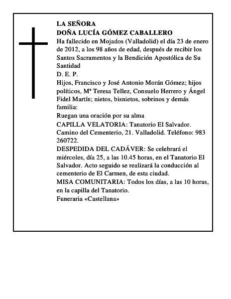 Doña Lucía Gómez Caballero