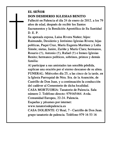 Don Desiderio Iglesias Benito