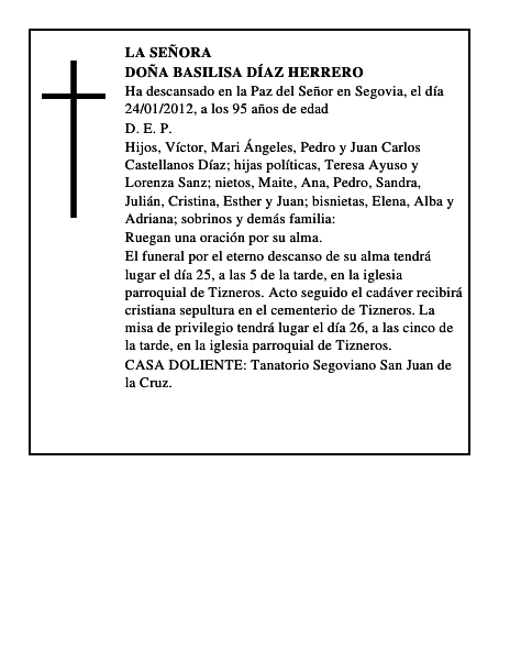 Doña Basilisa Díaz Herrero