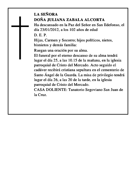 Doña Juliana Zabala Alcorta