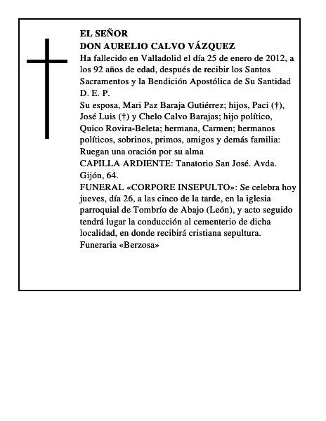 Don Aurelio Calvo Vázquez