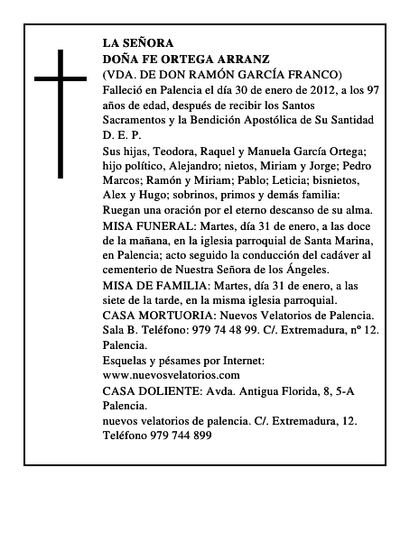 Doña Fe Ortega Arranz