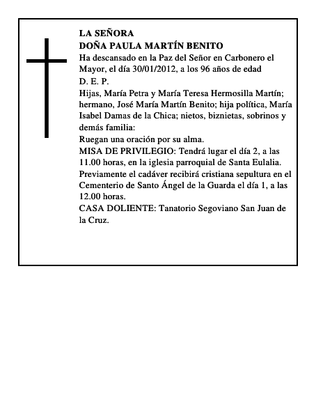 Doña Paula Martín Benito