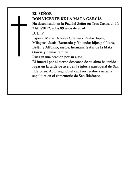 Don Vicente de la Mata García