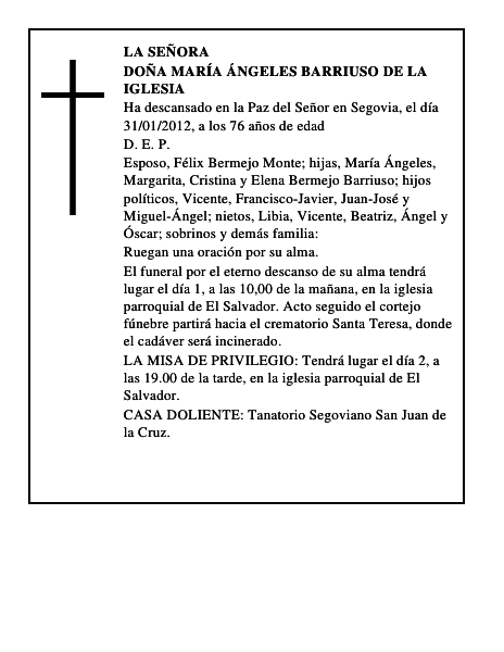 Doña María Ángeles Barriuso de la Iglesia
