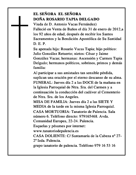 Doña Rosario Tapia Delgado