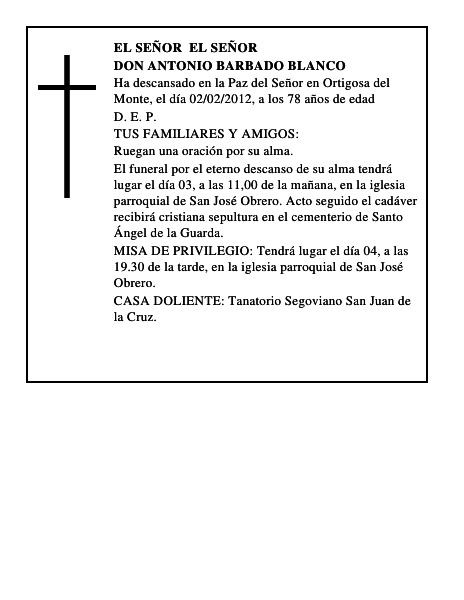 Don Antonio Barbado Blanco