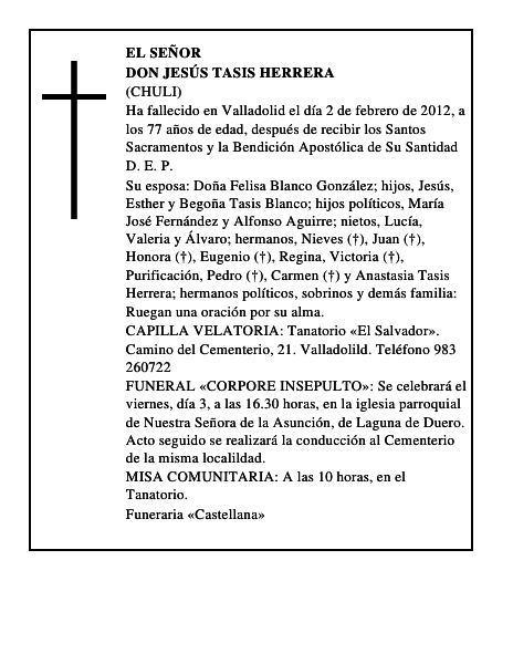 Don Jesús Tasis Herrera