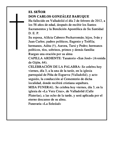 Don Carlos González Baruque