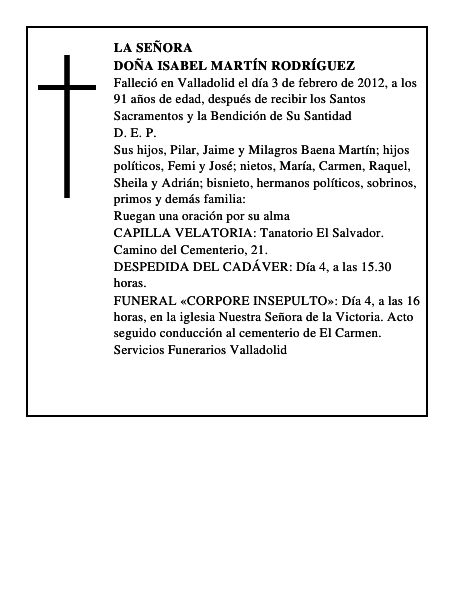 Doña Isabel Martín Rodríguez